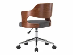 Silla De Oficina|Silla de oficina giratoria de madera curvada y tela ES372939