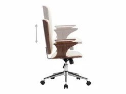 Silla de oficina giratoria cuero sintético madera curva^Clicnbuy Clearance