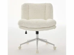 Hauss Spole Silla De Escritorio|Silla de oficina giratoria de tela morada con doble cojín - Altura regulable