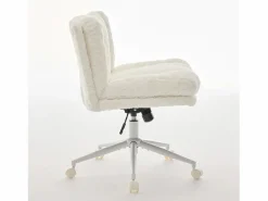 Hauss Spole Silla De Escritorio|Silla de oficina giratoria de tela morada con doble cojín - Altura regulable