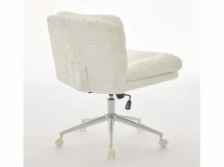 Hauss Spole Silla De Escritorio|Silla de oficina giratoria de tela morada con doble cojín - Altura regulable