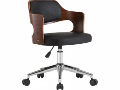 Silla de oficina giratoria madera curvada cuero sintético ES476282^ Online