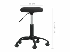 Silla de oficina giratoria de terciopelo Negro Sale