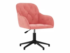 Silla de oficina giratoria de terciopelo ES347840 Rosa