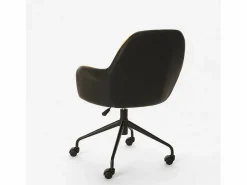 FRANCHINISHOP Silla de oficina giratoria acolchada de diseño moderno con altura ajustable Narew - Amarillo Clearance