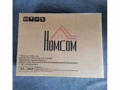 Homcom Silla De Oficina|Silla de oficina Jaca altura ajustable negro/crema 93-103x66x65 cm