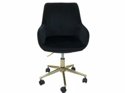 MCW Silla de oficina -J62 de terciopelo con reposabrazos, Negro Sale