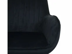 MCW Silla de oficina -J62 de terciopelo con reposabrazos, Negro Sale