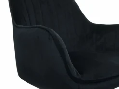 MCW Silla de oficina -J62 de terciopelo con reposabrazos, Negro Sale