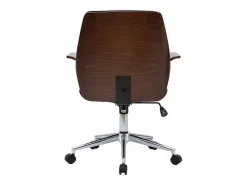 Silla de oficina moderna negra con madera oscura RUFIN^Miliboo Best