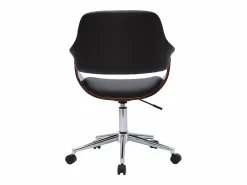 Silla de oficina moderna negra con madera oscura HANSEN^Miliboo Online