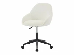 Silla de oficina NAODY de tela bouclé en blanco , altura ajustable^Vente-unique Discount