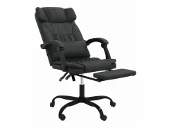 Clicnbuy Silla de oficina reclinable cuero sintético Negro Online