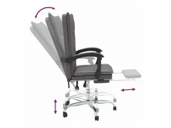 Silla de oficina reclinable cuero sintético^Clicnbuy New