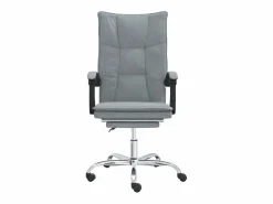 Clicnbuy Silla de oficina reclinable de tela claro Gris Discount