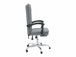 Clicnbuy Silla de oficina reclinable de tela claro Gris Discount