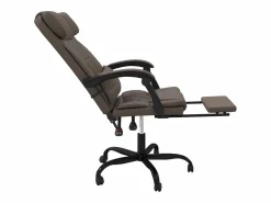 Silla de oficina reclinable cuero sintético marrón^Clicnbuy New