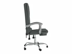 Silla de oficina reclinable con masaje de tela oscuro^Clicnbuy Outlet