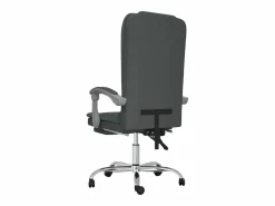 Silla de oficina reclinable con masaje de tela oscuro^Clicnbuy Outlet