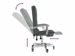 Silla de oficina reclinable con masaje de tela oscuro^Clicnbuy Outlet