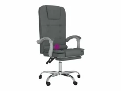 Silla de oficina reclinable con masaje de tela oscuro^Clicnbuy Outlet