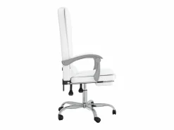 Clicnbuy Silla de oficina reclinable masaje cuero sintético Blanco New