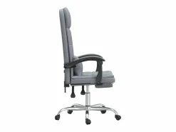 Clicnbuy Silla De Oficina|Silla de oficina reclinable con masaje de tela claro