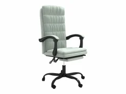 Clicnbuy Silla De Oficina|Silla de oficina reclinable de terciopelo claro
