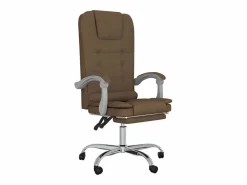 Clicnbuy Silla De Oficina|Silla de oficina reclinable con masaje de tela marrón