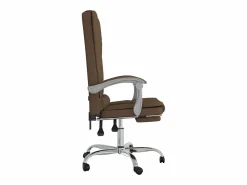 Clicnbuy Silla De Oficina|Silla de oficina reclinable con masaje de tela marrón