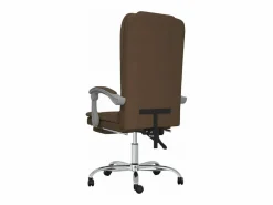 Clicnbuy Silla De Oficina|Silla de oficina reclinable con masaje de tela marrón