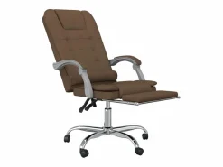 Clicnbuy Silla De Oficina|Silla de oficina reclinable con masaje de tela marrón