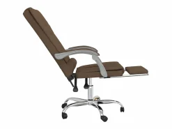 Clicnbuy Silla De Oficina|Silla de oficina reclinable con masaje de tela marrón