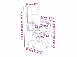 Silla de oficina reclinable cuero sintético^Clicnbuy New