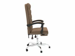 Clicnbuy Silla De Oficina|Silla de oficina reclinable de tela marrón