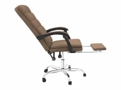 Clicnbuy Silla De Oficina|Silla de oficina reclinable de tela marrón
