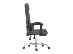 Clicnbuy Silla de oficina reclinable masaje cuero sintético Gris Clearance