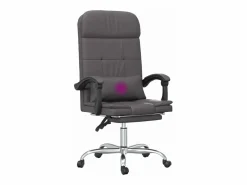 Clicnbuy Silla de oficina reclinable masaje cuero sintético Gris Clearance
