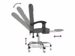 Clicnbuy Silla de oficina reclinable de tela oscuro Gris Sale