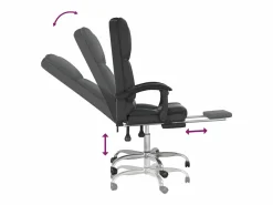 Clicnbuy Silla De Oficina|Silla de oficina reclinable masaje cuero sintético