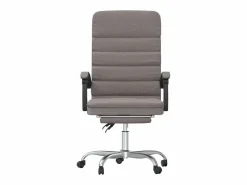 Clicnbuy Silla De Oficina|Silla de oficina reclinable con masaje tela gris taupé