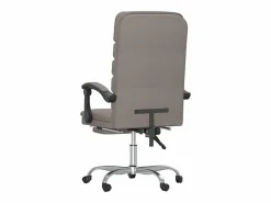 Clicnbuy Silla De Oficina|Silla de oficina reclinable con masaje tela gris taupé