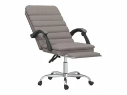 Clicnbuy Silla De Oficina|Silla de oficina reclinable con masaje tela gris taupé