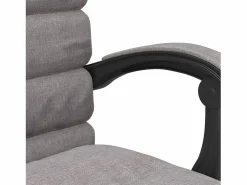 Clicnbuy Silla De Oficina|Silla de oficina reclinable con masaje tela gris taupé