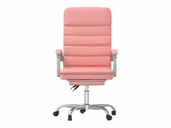 Clicnbuy Silla de oficina reclinable masaje cuero sintético Rosa New