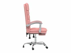 Clicnbuy Silla de oficina reclinable masaje cuero sintético Rosa New