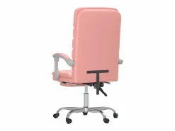 Clicnbuy Silla de oficina reclinable masaje cuero sintético Rosa New