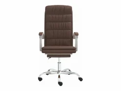Silla de oficina reclinable cuero sintético marrón^Clicnbuy Best