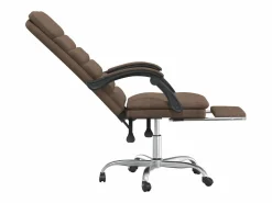 Silla de oficina reclinable con masaje de tela marrón^Clicnbuy Online