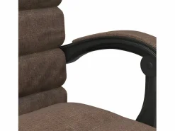 Silla de oficina reclinable con masaje de tela marrón^Clicnbuy Online